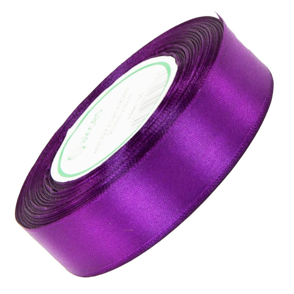 Wstążka satynowa ciemny fiolet 25mm - 32mb #1