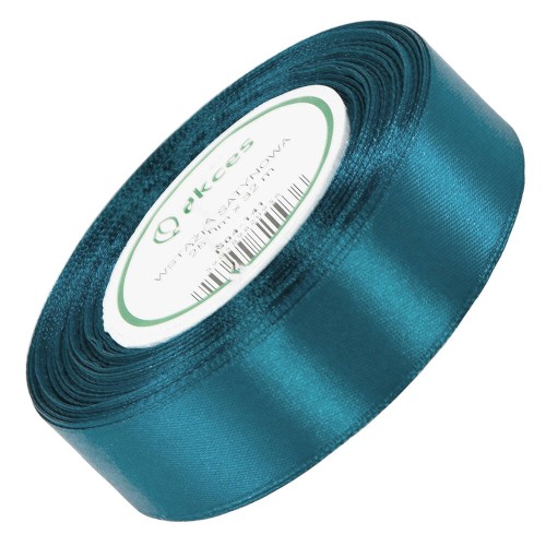 Wstążka satynowa ciemny turkus 25mm - 32mb #1
