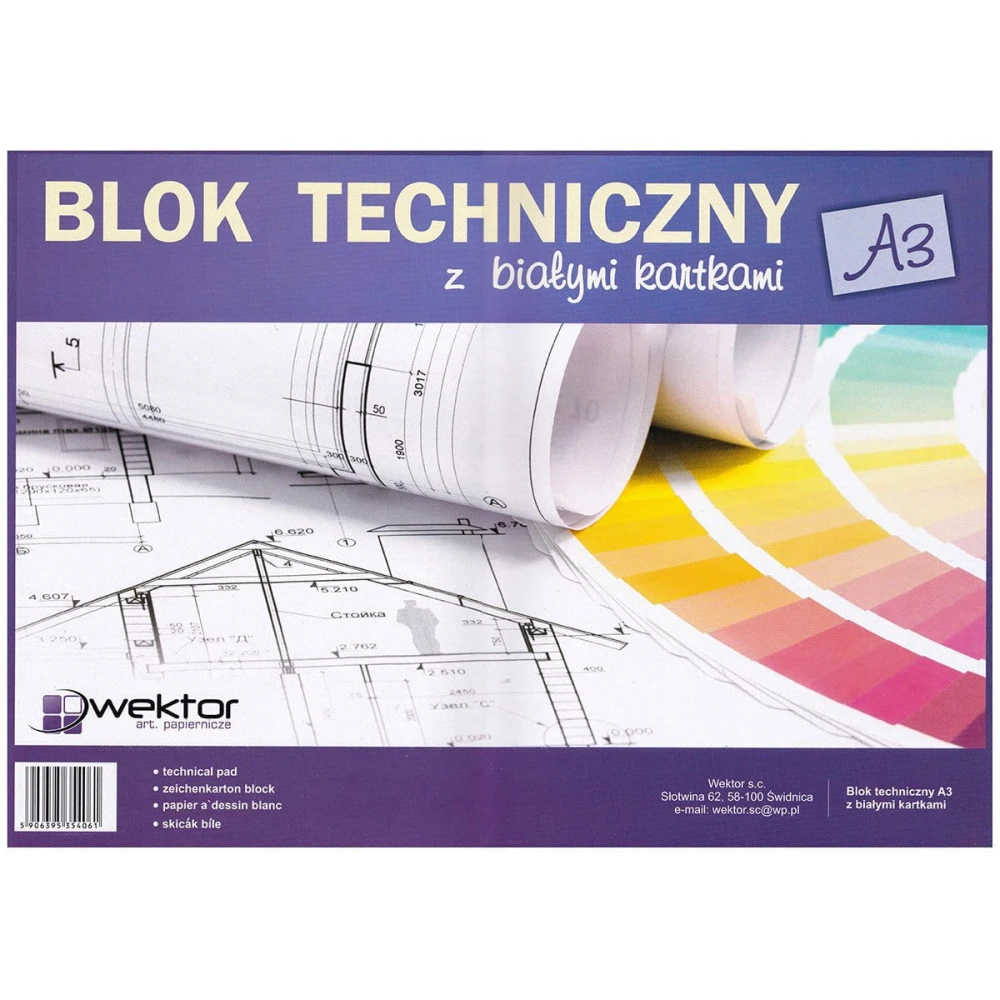 Blok techniczny biały Wektor 160 g - A3, 10 arkuszy #1