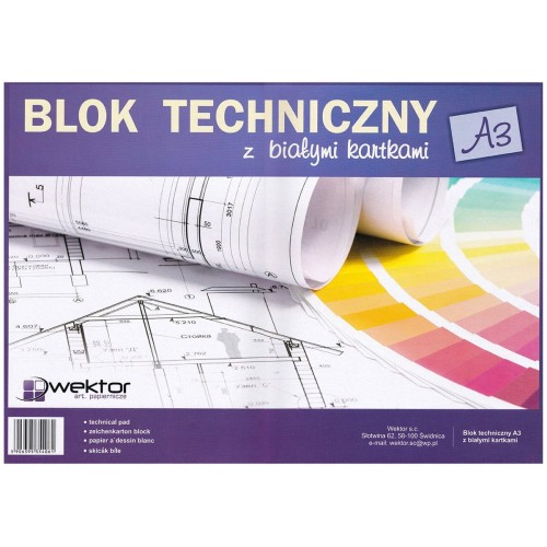 Blok techniczny biały Wektor 160 g - A3, 10 arkuszy #1