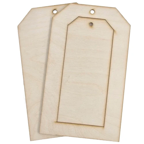 Drewniana ozdoba TAG z ramką 20cm - 3 elementy #1