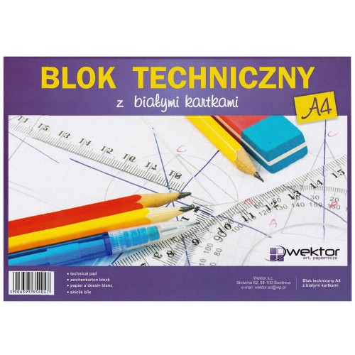 Blok techniczny biały Wektor 160 g - A4, 10 arkuszy #1