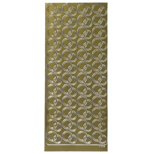 Naklejka ozdobna złote obrączki na zaproszenia ślubne #1