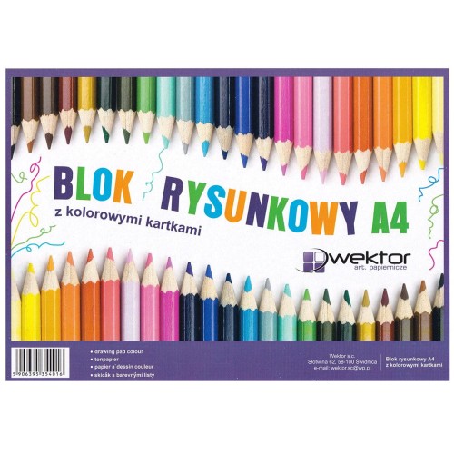 Blok rysunkowy kolorowy Wektor 80 g - A4, 16 arkuszy #1