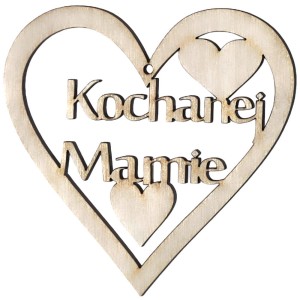 Drewniana ozdoba serce Kochanej Mamie 10cm Decor #2