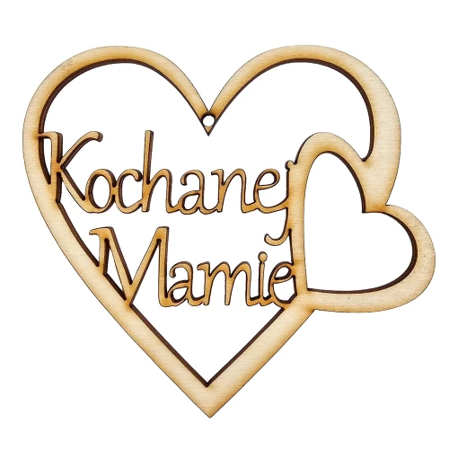 Drewniana ozdoba serce zawieszka Kochanej Mamie 10cm Decor #1