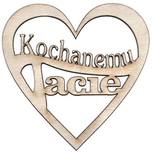 Drewniana ozdoba serce Kochanemu Tacie 10cm Decor #2