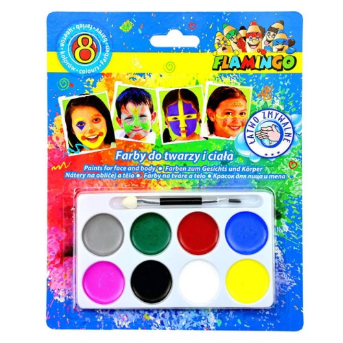 Farby do malowania twarzy 8szt + pędzelek #1