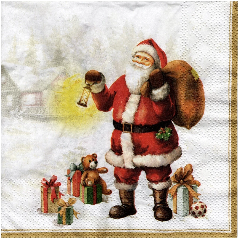 Serwetka 33x33cm - Happy Santa Święty Mikołaj #1