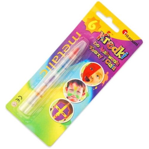 Kredki do malowania twarzy Titanum, 6 kolorów metalic #1