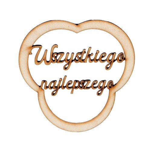 Drewniana ozdoba chmurka Wszystkiego najlepszego 12cm Decor #1