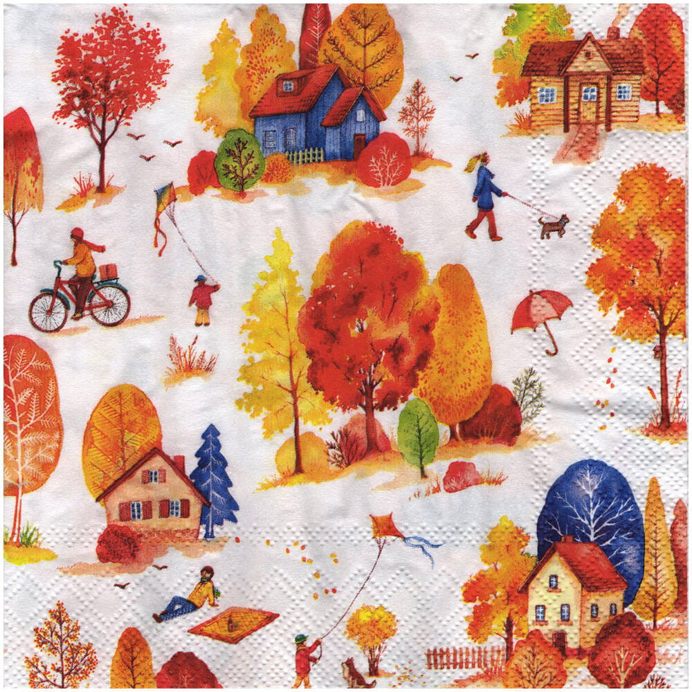 Serwetka 33x33cm - Autumn Landscape jesienny krajobraz #1