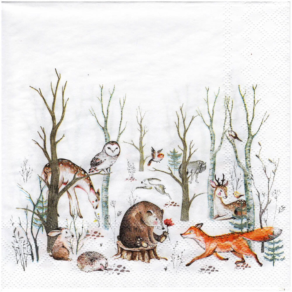 Serwetka 33x33cm - Forest fairytale leśne zwierzęta #1