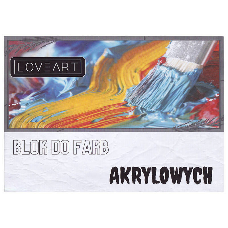 Farby akrylowe Loveart 12x12ml, blok do farb, zestaw pędzli #3