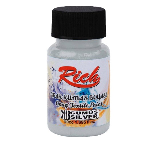 Farba akrylowa metaliczna do tkanin 50ml srebrna #1