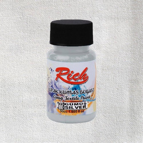 Farba akrylowa metaliczna do tkanin 50ml srebrna #2