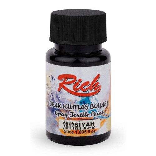 Farba akrylowa do tkanin 50ml czarna #1