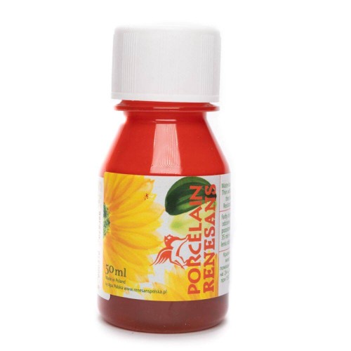 Farba do malowania gliny, ceramiki, porcelany Renesans 50ml cynober #1