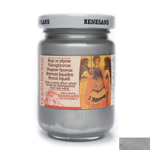 Brąz w płynie farba metaliczna Renesans 125ml srebro #1