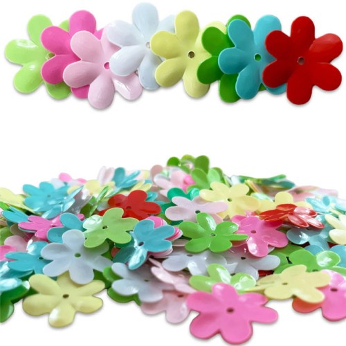 Cekiny duże kwiatki pastelowe 13mm 14g #2