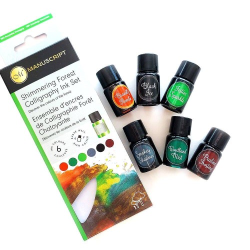 Zestaw tuszy do kaligrafii Forest Manuscript 6x7ml odcienie zieleni i brązów #1