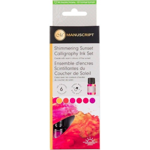 Zestaw tuszy do kaligrafii Sunset Manuscript 6x7ml odcienie czerwone i żółte #2