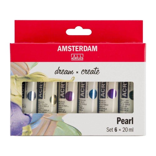 Zestaw farb akrylowych Amsterdam 6x20ml w perłowych kolorach #1