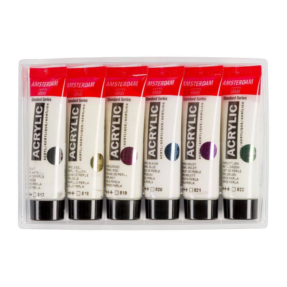Zestaw farb akrylowych Amsterdam 6x20ml w perłowych kolorach #3