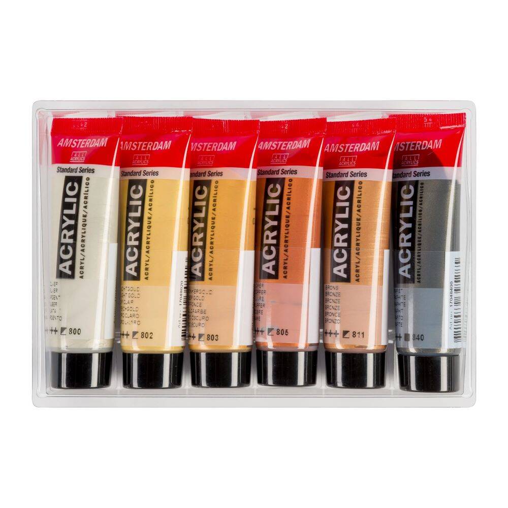 Zestaw farb akrylowych Amsterdam 6x20ml w kolorach metalicznych #4