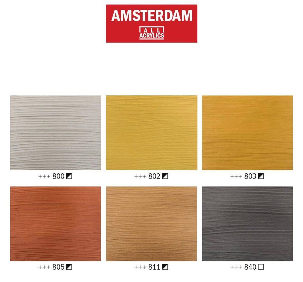 Zestaw farb akrylowych Amsterdam 6x20ml w kolorach metalicznych #5
