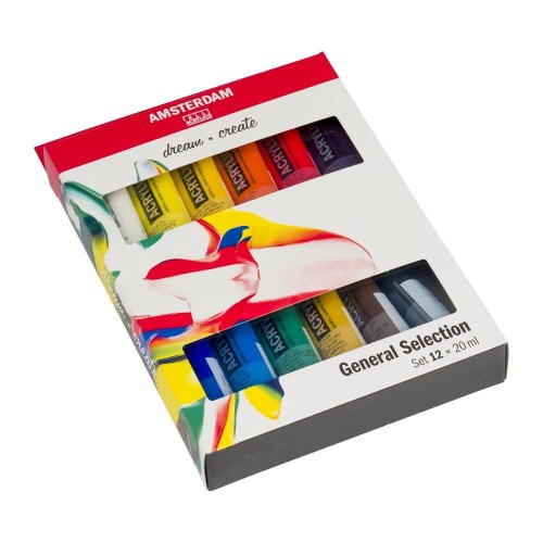 Zestaw farb akrylowych Amsterdam 12x20ml w podstawowych kolorach #2