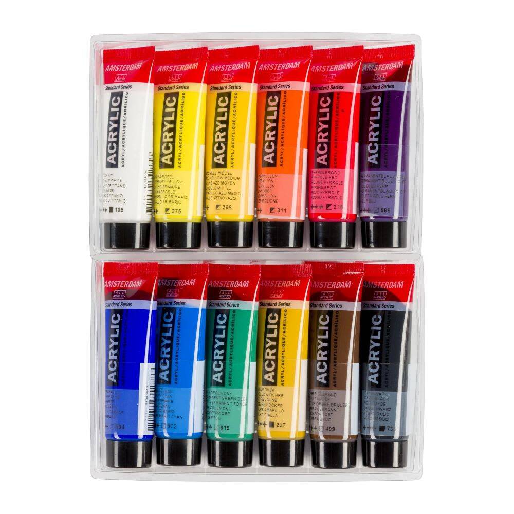 Zestaw farb akrylowych Amsterdam 12x20ml w podstawowych kolorach #4