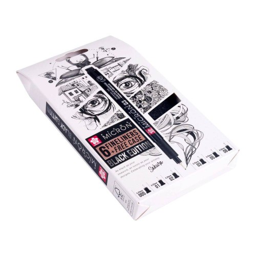 Zestaw cienkopisów Pigma Micron Black Edition 6szt z etui #2