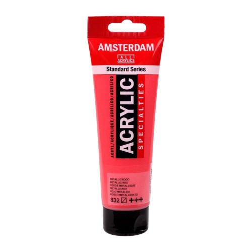 Farba akrylowa Talens Amsterdam 120ml - 832 Metallic Red #1
