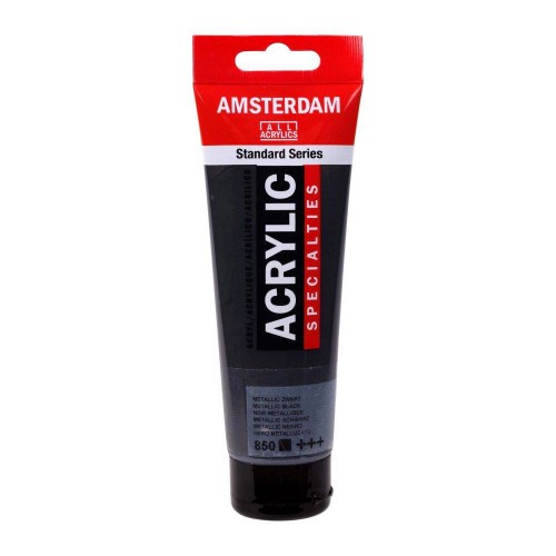 Farba akrylowa Talens Amsterdam 120ml - 850 Metallic Black #1