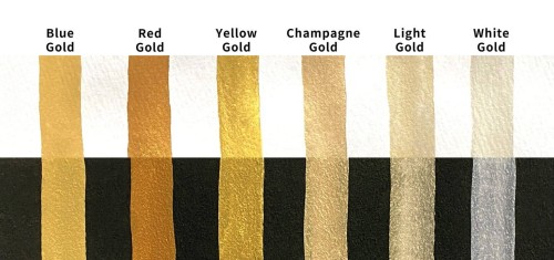 Japońskie farby akwarelowe - Gansai Tambi - 6szt w metalicznych kolorach #2