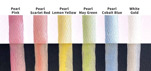 Japońskie farby akwarelowe - Gansai Tambi - 6szt w perłowych kolorach #2