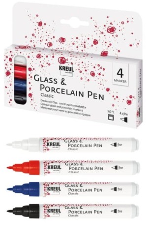 Pisaki do szkła i porcelany Classic Fine Kreul 4szt Zestaw #2