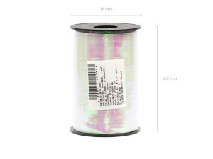 Wstążka świąteczna opalizująca do pakowania 5mm - 225m biała #2