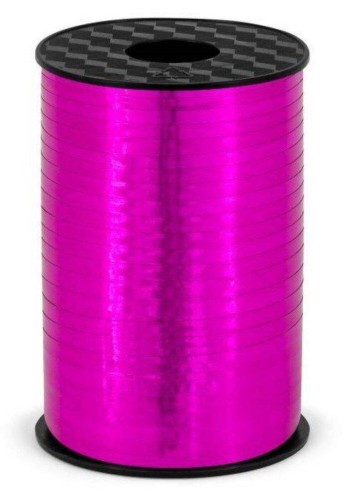 Wstążka świąteczna metalizowana do pakowania 5mm - 225m ciemna różowa #1
