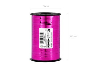 Wstążka świąteczna metalizowana do pakowania 5mm - 225m ciemna różowa #2