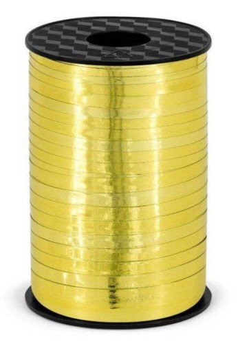 Wstążka świąteczna metalizowana do pakowania 5mm - 225m złota #1