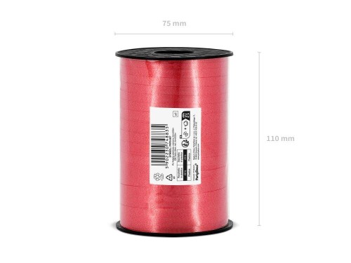 Wstążka świąteczna do pakowania 5mm - 225m czerwona #2