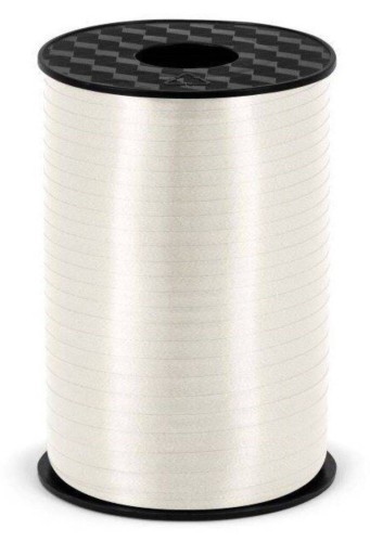 Wstążka świąteczna do pakowania 5mm - 225m biała #1