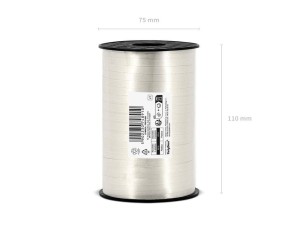 Wstążka świąteczna do pakowania 5mm - 225m biała #2