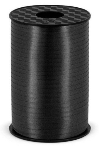 Wstążka świąteczna do pakowania 5mm - 225m czarna #1