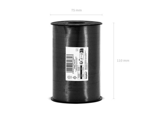 Wstążka świąteczna do pakowania 5mm - 225m czarna #2