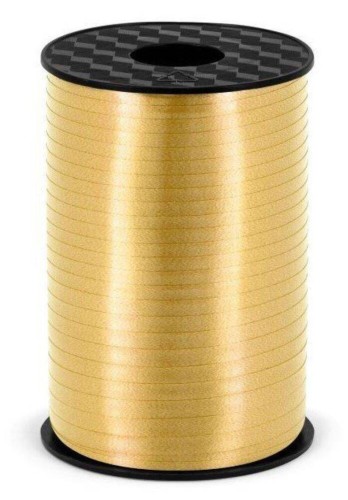 Wstążka świąteczna do pakowania 5mm - 225m złota #1