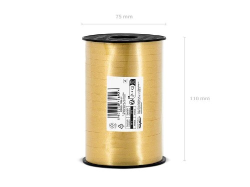 Wstążka świąteczna do pakowania 5mm - 225m złota #2