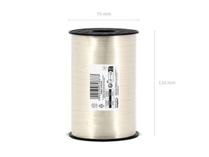Wstążka świąteczna do pakowania 5mm - 225m jasna kremowa #2